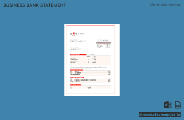 Beispielansicht eines Unternehmensberichts der Bank von Changsha (Word- und PDF-Format)